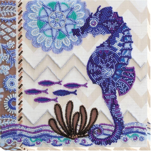 Набор для вышивания бисером с печатью Abris Art "На дне морском", 20x20 см