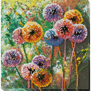 Abris Art stamped bead stitch kit "Multi-colored balls", 20x20cm, DIY