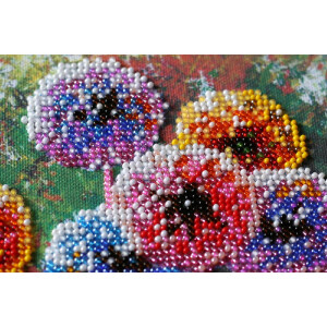 Kit au point perlé estampé Abris Art "Boules multicolores", 20x20cm, DIY