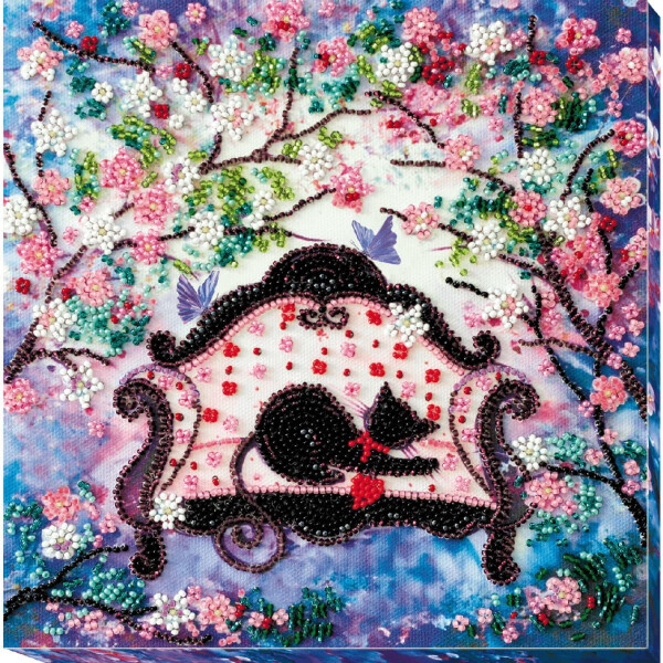 Набор для вышивания бисером с печатью Abris Art "Весенний гость", 20x20 см