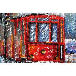Набор для вышивания бисером с печатью Abris Art "Трамвай желаний", 20x20 см