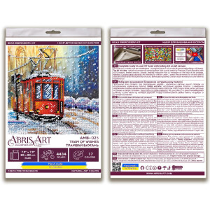 Abris Art gestempelde kraal Stitch Kit "Tram of Wishes", 20x20cm, DIY