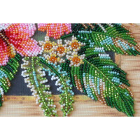 Набор для вышивания бисером с печатью Abris Art "Танзанийские цветы", 20x20 см