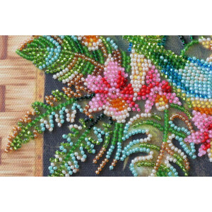 Abris Art stamped bead stitch kit "Lori parrots", 20x20cm, DIY