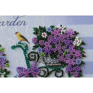 Набор для вышивания бисером с печатью Abris Art "Романтический сад", 20x20 см