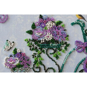 Abris Art gestempelde kraal Stitch Kit "Romantic Garden", 20x20cm, DIY