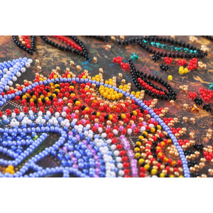 Abris Art stamped bead stitch kit "Chameleon", 20x20cm, DIY