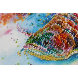 Набор для вышивания бисером с печатью Abris Art "Рыба удачи", 20x20 см