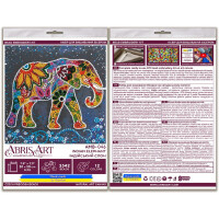 Abris Art kit de punto de cuentas estampadas "Elefante indio", 20x20cm, DIY