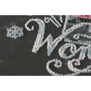 Abris Art gestempelde kraal Stitch Kit "Winter Wonderland", 20x20cm, DIY