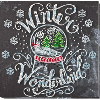Abris Art stamped bead stitch kit "Winter wonderland", 20x20cm, DIY