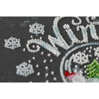 Набор для вышивания бисером с печатью Abris Art "Зимняя страна чудес", 20x20 см