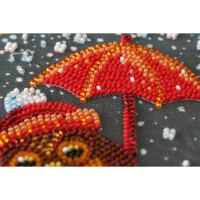 Abris Art stamped bead stitch kit "Owls gift", 20x20cm, DIY
