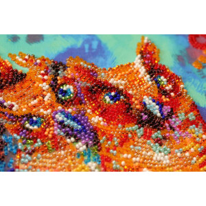 Abris Art stamped bead stitch kit "Funny trio", 20x20cm, DIY