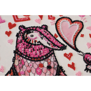 Abris Art stamped bead stitch kit "Enamored", 20x20cm, DIY
