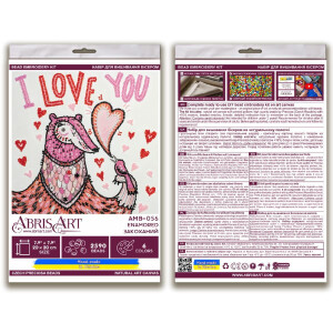 Abris Art kit de punto de cuentas estampadas "Enamorado", 20x20cm, DIY