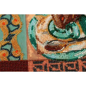 Abris Art gestempelde kralen Stitch Kit "Mocha", 20x20cm, DIY
