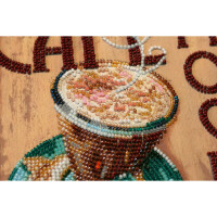 Abris Art stamped bead stitch kit "Mocha", 20x20cm, DIY