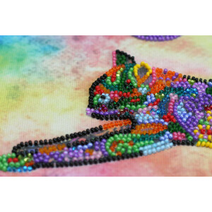 Abris Art stamped bead stitch kit "Playful kitten", 20x20cm, DIY