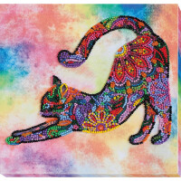 Набор для вышивания бисером с печатью Abris Art "Игривый котенок", 20x20 см