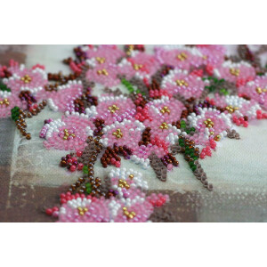Abris Art Perlenstich Set "Zweig von Sakura", bedruckt, 20x20cm