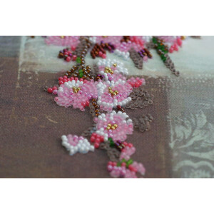 Abris Art stamped bead stitch kit "Stick of sakura", 20x20cm, DIY