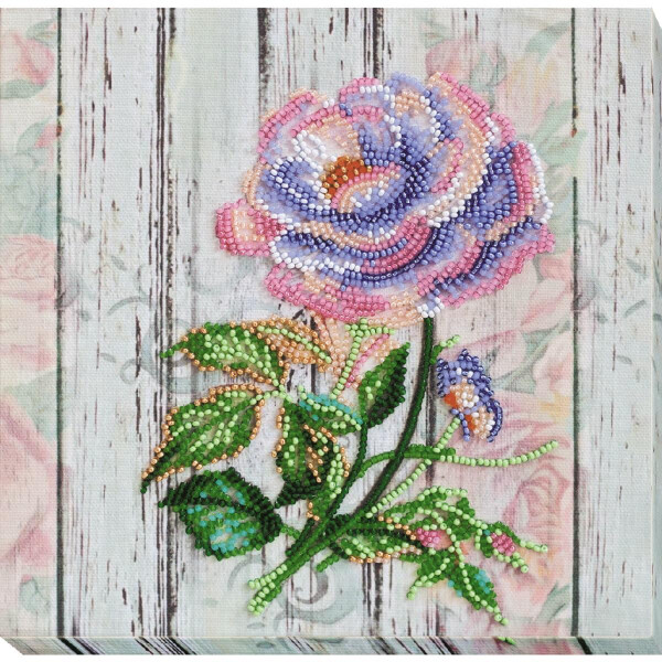Набор для вышивания бисером с печатью Abris Art "Китайская роза", 20x20 см