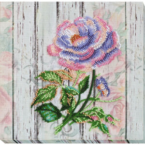 Abris Art stamped bead stitch kit "Chinese rose", 20x20cm, DIY