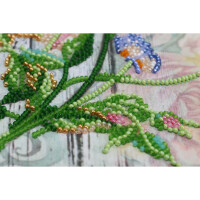 Abris Art stamped bead stitch kit "Chinese rose", 20x20cm, DIY