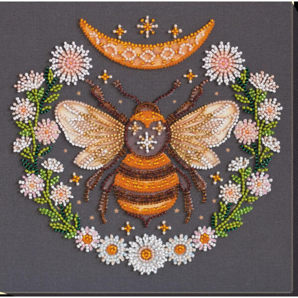 Kit di punti perle stampato Abris art "Honey Dream", 20x20cm, fai da te