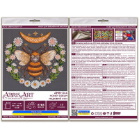 Abris Art stamped bead stitch kit "Honey dream", 20x20cm, DIY