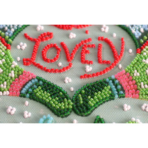 Abris Art stamped bead stitch kit "Have a lovely holidays", 20x20cm, DIY