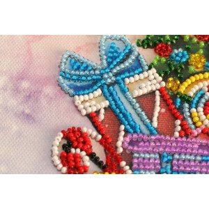 Abris Art stamped bead stitch kit "Gift Machine", 20x20cm, DIY