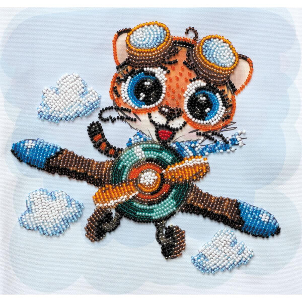 Abris Art stamped bead stitch kit "With the wind!", 20x20cm, DIY