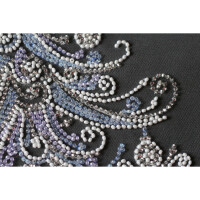Abris Art stamped bead stitch kit "Herringbone silver", 20x20cm, DIY