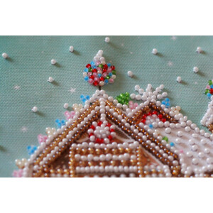 Abris Art stamped bead stitch kit "Gingerbread", 20x20cm, DIY