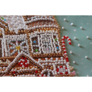 Kit di punti perle stampato Abris art "Gingerbread", 20x20cm, fai da te