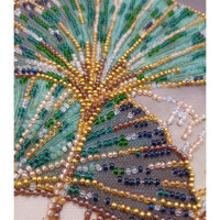 Abris Art kit de puntada de abalorios estampados "Hojas de esmeralda", 20x20cm, DIY