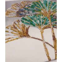 Abris Art stamped bead stitch kit "Emerald leaves", 20x20cm, DIY