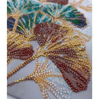Abris Art stamped bead stitch kit "Emerald branch", 20x20cm, DIY
