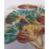 Abris Art stamped bead stitch kit "Emerald branch", 20x20cm, DIY