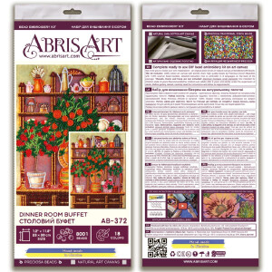 Abris Art stamped bead stitch kit "Dinner room buffet", 30x23cm, DIY