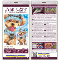 Abris Art stamped bead stitch kit "Winter fun", 34x20cm, DIY