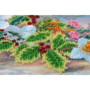 Abris Art stamped bead stitch kit "Christmas bouquet", 21x37cm, DIY