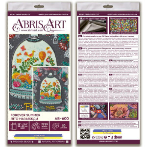 Kit di punti perle stampato di Abris art "Forever Summer", 32x25cm, fai -da -te