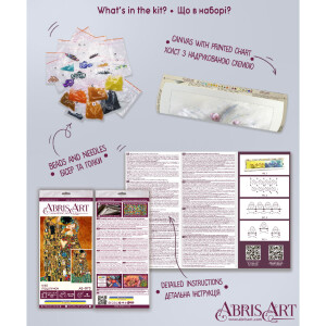 Набор для вышивания бисером с печатью Abris Art "Поцелуй", 46x30 см