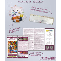 Abris Art stamped bead stitch kit "Air balloons", 27x32cm, DIY