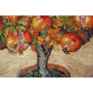Kit di punti perle stampato art art "Tree di melograno", 39x31 cm, fai -da -te