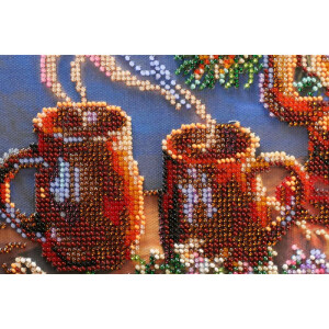 Abris Art kit de puntada con abalorios estampados "High tea", 35x28cm, DIY