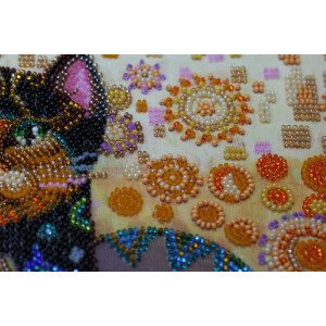 Abris Art stamped bead stitch kit "Cats kiss", 36x28cm, DIY